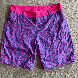 Birdies And Bows hot pink, and purple quick-dry golf shorts NWT 14